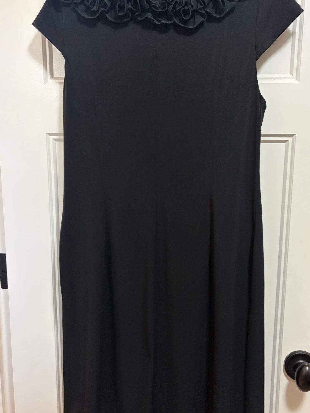 Black Ruffle-Trim Midi Dress - Picture 7 of 8